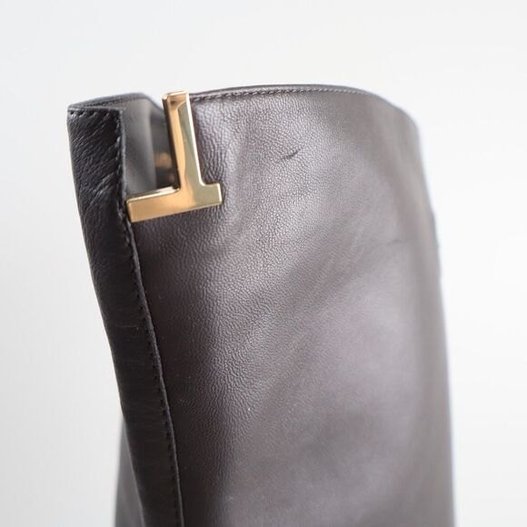 🔥LAFAYETTE 148 Nappa Leather Lucille Tall Icon Boots Grey 8.5US/38.5EU MSRP$898 - Picture 8 of 11